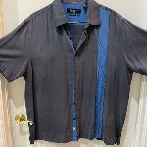 NatNast Mens  XL Button Down Silk Shirt